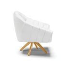 Poltrona Giratória Giovana Corino Base Madeira Ma30 D03 - D'r