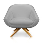 Poltrona Giratória Giovana Corino Base Madeira Ma30 D03 - D'r