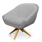 Poltrona Giratória Giovana Corino Base Madeira Ma30 D03 - D'r