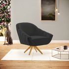 Poltrona Giratória Giovana Corino Base Madeira Ma30 D03 - D'r