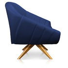 Poltrona Giratória Giovana Corino Base Madeira Ma30 - D'rossi