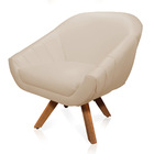 Poltrona Giratória Giovana Corino Base Madeira Mm30 D03 - D'r