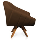 Poltrona Giratória Giovana Corino Base Madeira Mm30 - D'rossi