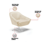 Poltrona Giratória Giovana Corino Bege Base Cromada D03 - D'r