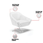 Poltrona Giratória Giovana Corino Branco Base Cromada D03 - D