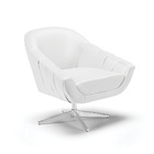 Poltrona Giratória Giovana Corino Branco Base Cromada D03 - D