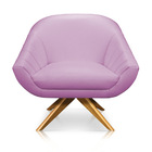Poltrona Giratória Giovana Corino Lilás Base Madeira Ma30 - D