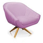 Poltrona Giratória Giovana Corino Lilás Base Madeira Ma30 - D