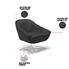 Poltrona Giratória Giovana Corino Preto Base Cromada D03 - D'