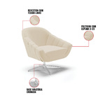 Poltrona Giratória Giovana Linho Areia A27 Base Cromada D03 -