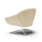 Poltrona Giratória Giovana Linho Areia A27 Base Cromada D03 -