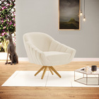 Poltrona Giratória Giovana Linho Base De Madeira Ma30 D03 - D