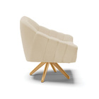 Poltrona Giratória Giovana Linho Base De Madeira Ma30 D03 - D