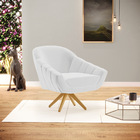 Poltrona Giratória Giovana Linho Base De Madeira Ma30 D03 - D