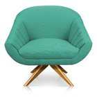 Poltrona Giratória Giovana Linho Base De Madeira Ma30 - D'ros