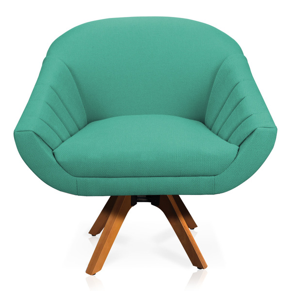 Poltrona Giratória Giovana Linho Base Madeira Mm30 - D'rossi