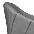 Poltrona Giratória Giovana Linho Grafite A26 Base Madeira Mm3