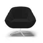 Poltrona Giratória Giovana Linho Preto A79 Base Cromada D03 -