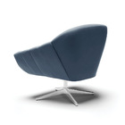 Poltrona Giratória Giovana Suede Azul Marinho Base Cromada D0