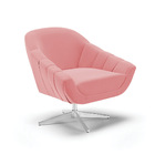 Poltrona Giratória Giovana Suede Base Cromada D03 - D'rossi -