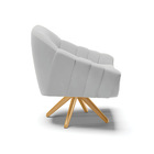 Poltrona Giratória Giovana Suede Base Madeira Ma30 D03 - D'ro