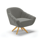 Poltrona Giratória Giovana Suede Base Madeira Ma30 D03 - D'ro