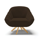 Poltrona Giratória Giovana Suede Base Madeira Ma30 D03 - D'ro