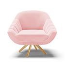 Poltrona Giratória Giovana Suede Base Madeira Ma30 D03 - D'ro