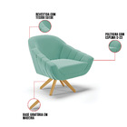 Poltrona Giratória Giovana Suede Base Madeira Ma30 D03 - D'ro