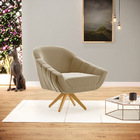 Poltrona Giratória Giovana Suede Base Madeira Ma30 D03 - D'ro
