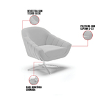 Poltrona Giratória Giovana Suede Cinza Base Cromada D03 - D'r