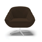 Poltrona Giratória Giovana Suede Marrom Base Cromada D03 - D'