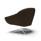 Poltrona Giratória Giovana Suede Marrom Base Cromada D03 - D'