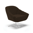 Poltrona Giratória Giovana Suede Marrom Base Cromada D03 - D'