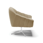 Poltrona Giratória Giovana Suede Marrom Rato Base Cromada D03