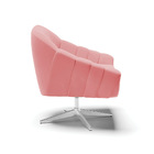Poltrona Giratória Giovana Suede Rosê Base Cromada D03 - D'ro
