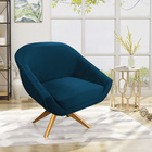 Poltrona Giratória Giovana Veludo Base Madeira Ma30 - D'rossi