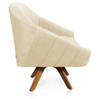 Poltrona Giratória Giovana Veludo Base Madeira Mm30 D03 - D'r