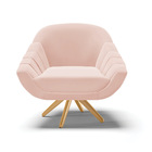 Poltrona Giratória Giovana Veludo Base Maderia Ma30 D03 - D'r