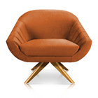 Poltrona Giratória Giovana Veludo Base Maderia Ma30 D03 - D'r