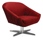 Poltrona Giratória Giovana Veludo Bordado Bordô Base Cromada