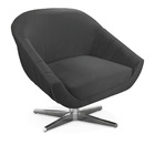 Poltrona Giratória Giovana Veludo Grafite Base Cromada - D'ro