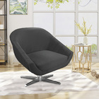 Poltrona Giratória Giovana Veludo Grafite Base Cromada - D'ro