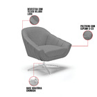 Poltrona Giratória Giovana Veludo Grafite Luxo A131 Base Crom