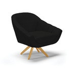 Poltrona Giratória Giovana Veludo Luxo Base De Madeira Ma30 -