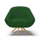 Poltrona Giratória Giovana Veludo Luxo Base De Madeira Ma30 -