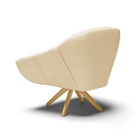 Poltrona Giratória Giovana Veludo Off White A129 Luxo Base De