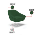 Poltrona Giratória Giovana Veludo Verde Esmeralda Base Cromad