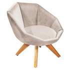 Poltrona Giratória Jaspe Veludo Base De Madeira - D'rossi - P