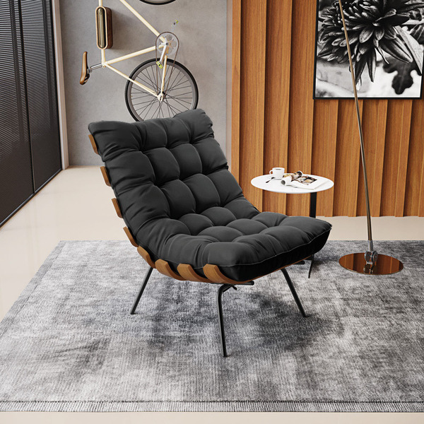 Poltrona Giratoria Kit 2 Costela Base Industrial Preto Suede